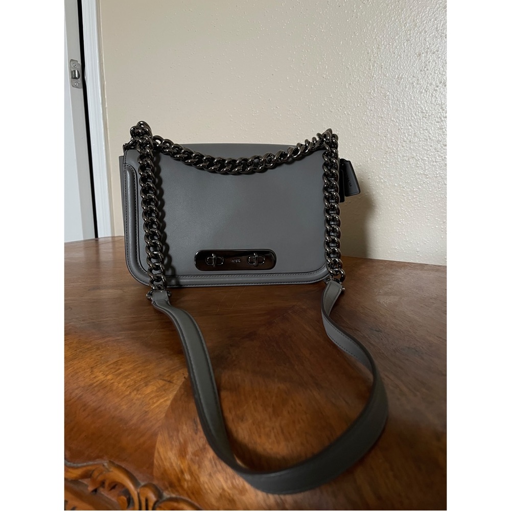 Coach Glovetanned Swagger Crossbody Bag - Grey - Picture 5 of 7